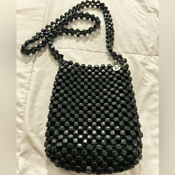 THE SAK Collection Small Beaded Fun Purse Bag Travel Summer EUC Unique Mini Blk - Picture 12 of 12